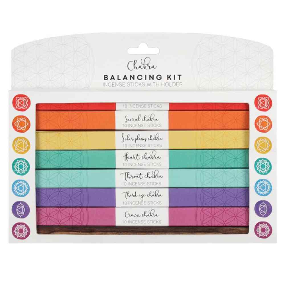 Something Different - Chakra Incense Balancing kit Bâtons d'encens - Avec porte-encens - Multicolore